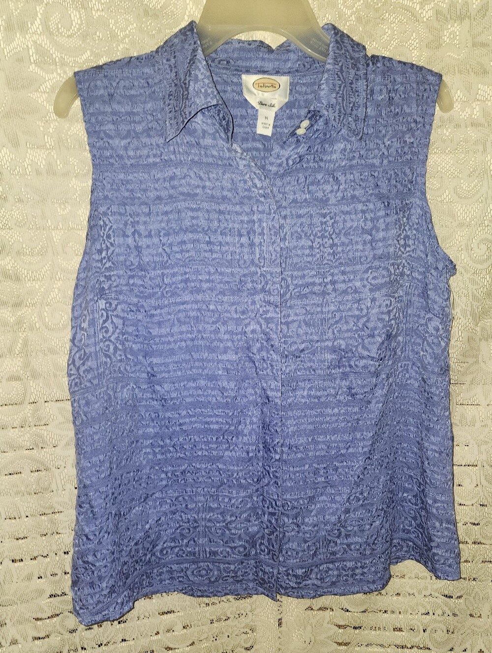 TALBOTS Sleeveless Button-Front Top in Periwinkle Blue
